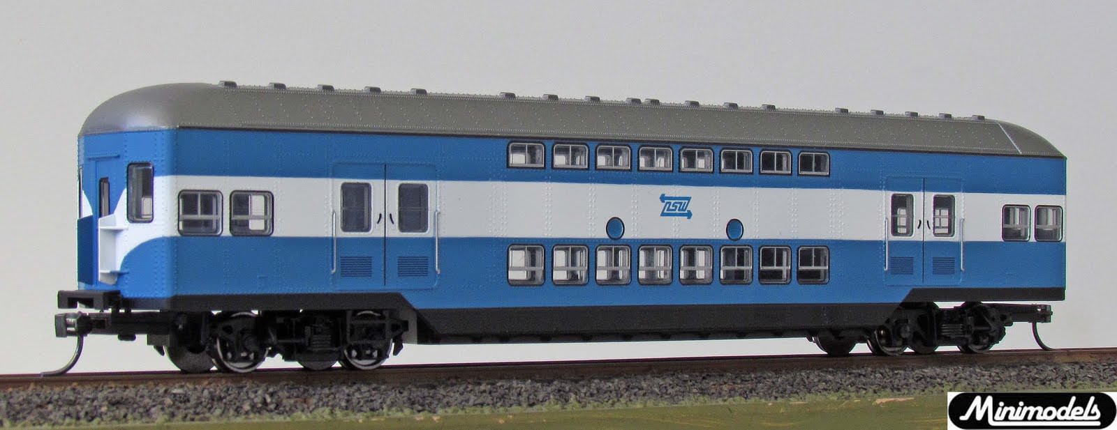 NSWR 1964 TULLOCH DOUBLE DECK ELECTRIC SUBURBAN TRAILER CAR BLUE/ LOW WHITE BAND 