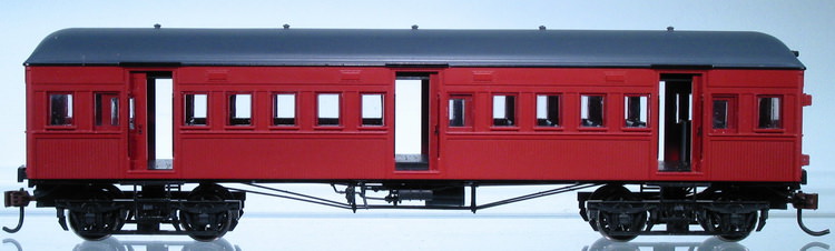 Wooden Driver Trailer & Wooden Trailer 2 Car Set No.547 in Tuscan Red